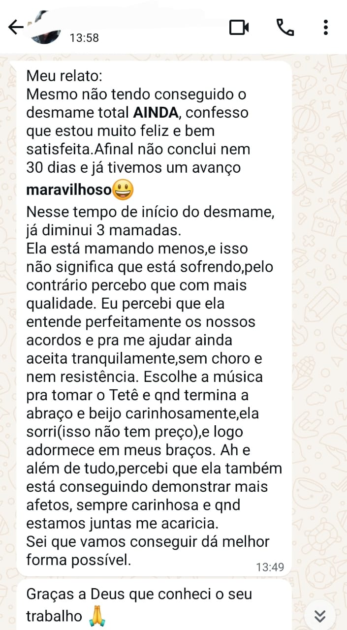 Depoimento real de mãe que fez a aula 4